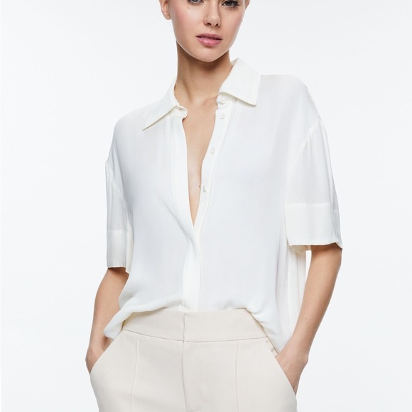 Alice + Olivia - BRADY OVERSIZED BUTTON DOWN - Picture 2 of 5